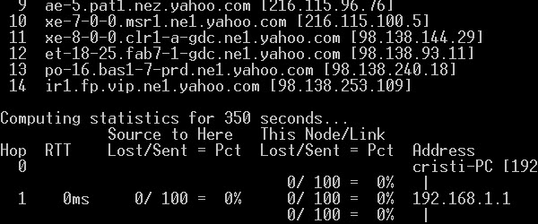 Tracert detecting problems with network and PathPing