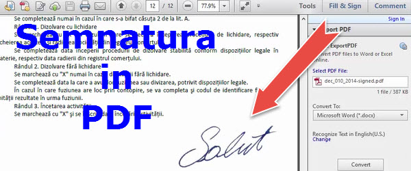 Semnare documente PDF fara imprimanta si scanner