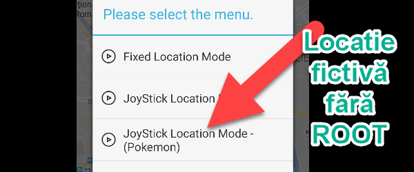 Pokemon GO falsification location joystick without root