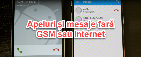 Hovory a zprávy bez GSM nebo WiFi