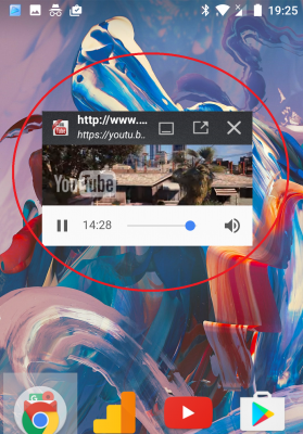 Escuchar música en YouTube Android fuera de la pantalla del teléfono y blocat3
