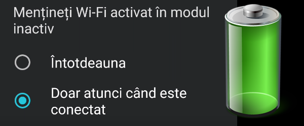 Ustawienia oszczędzania baterii Android