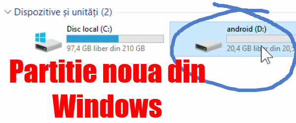 Izveidojiet jaunu nodalījumu Windows diskā