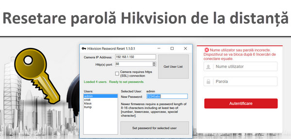 Obnovte heslo Hikvision IP kamery na dálku