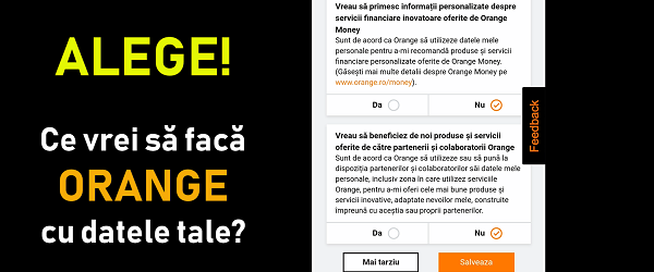 Impostazioni della privacy arancione