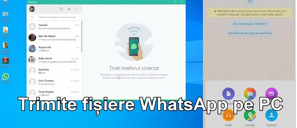 Transfer descărcare fișiere WhatsApp pe PC
