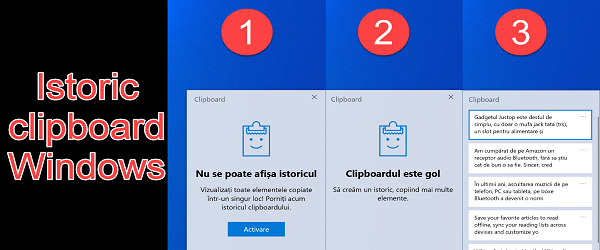 Tutorial Istorie Clipboard pe Windows 10