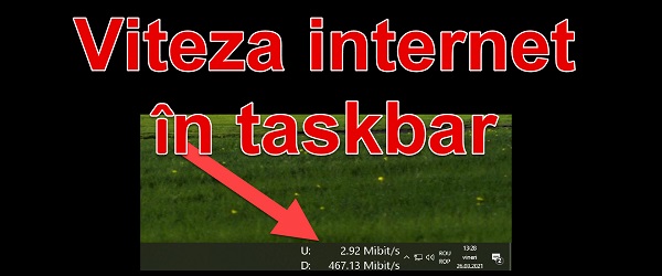 Muestra la velocidad en la red en la barra de tareas.