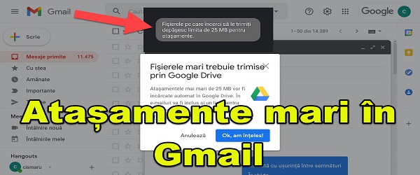 Kako poslati velike privitke putem Gmaila