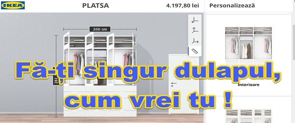 Configurator pentru dulap personalizat Ikea Platsa