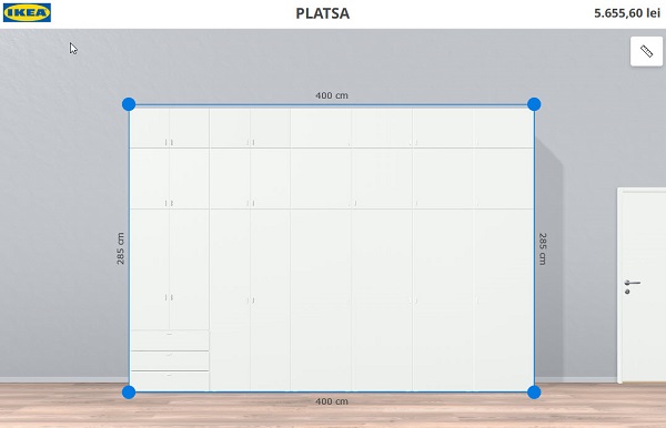 Mukautetun vaatekaapin asetin Ikea Platsa 2