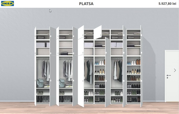 Konfigurator til brugerdefineret garderobe Ikea Platsa 3