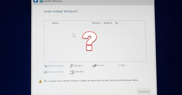 noise pneumonia hybrid Instalare Windows laptop Intel generația 11 - când nu se vede SSD-ul