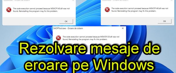 Rezolvarea mesajelor de eroare pe Windows