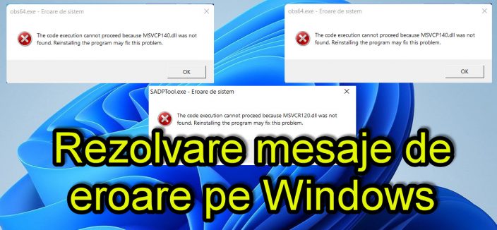 Odpravite sporočila o napakah v sistemu Windows