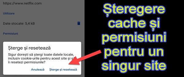 Ștergere cache pentru un singur site