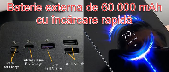 Externí baterie 60.000 XNUMX mAh rychlé nabíjení