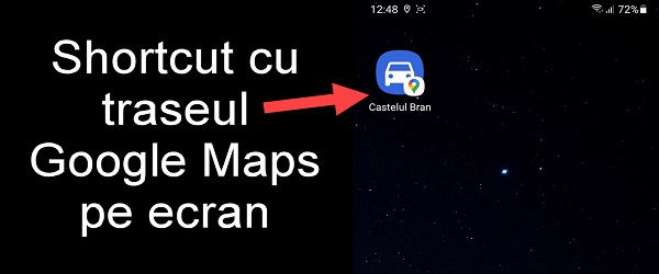 Salvarea traseelor Google Maps pe ecran