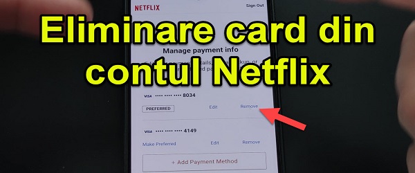Netflix 계정에서 은행 카드 삭제