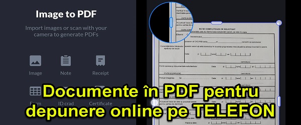 Creare PDF din documente pe telefon