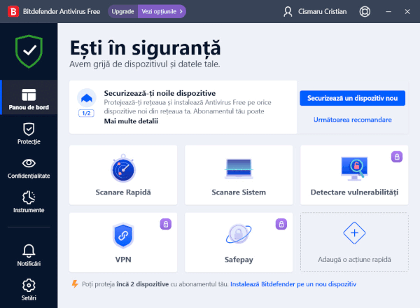 Instalare și prezentare antivirus BitDefender gratuit