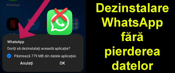 WhatsApp deaktivering avinstaller uten tap av data