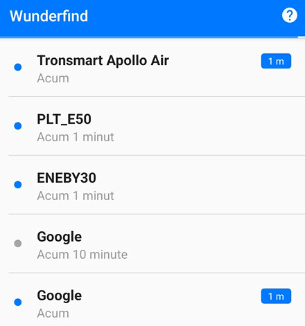 Tabt Bluetooth Headset Finder-applikation 2