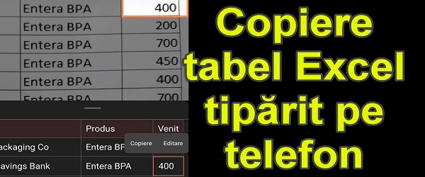 Importa tabelle Excel stampate nel tuo telefono