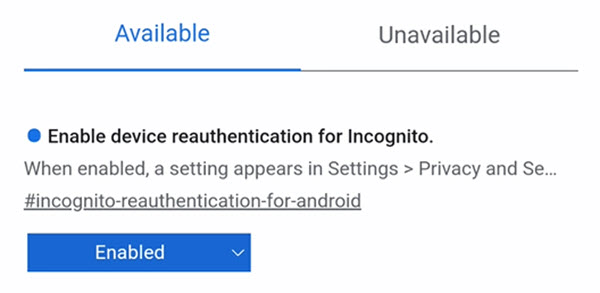 Fingerprint protection of incognito pages