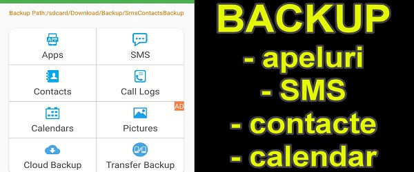Super Backup pentru mesaje contacte apeluri