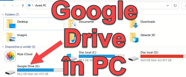 Oblasť Disku Google na lokalite Prieskumník systému Windows