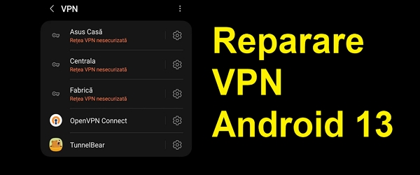 Oprava problémů s připojením VPN Android 13