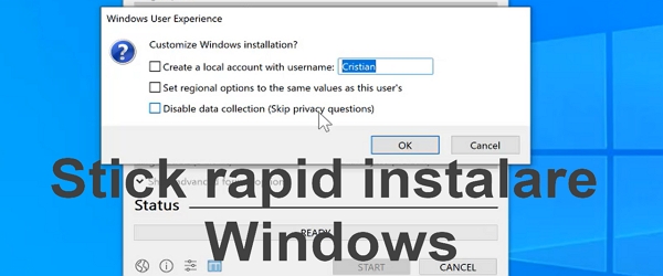 USB zibatmiņa ātrai Windows instalēšanai