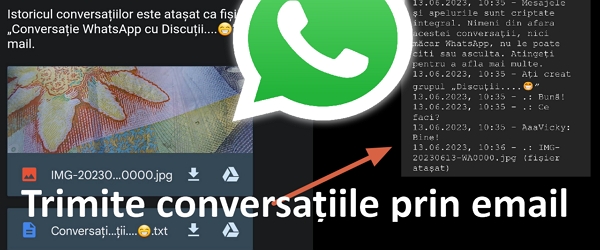 Cum trimiți prin email conversațiile Whatsapp