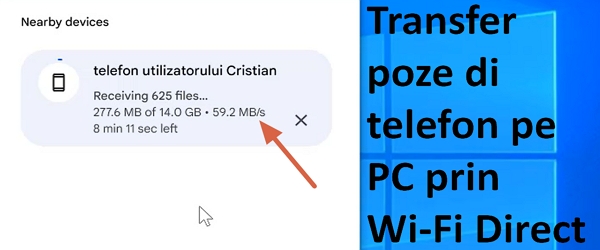 Tutorial video - Conexiune Wi-Fi Direct între telefon PC